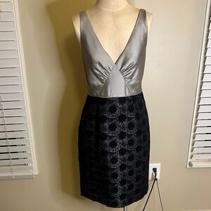 J. Crew Silver and Black Christmas Party Mini Dress